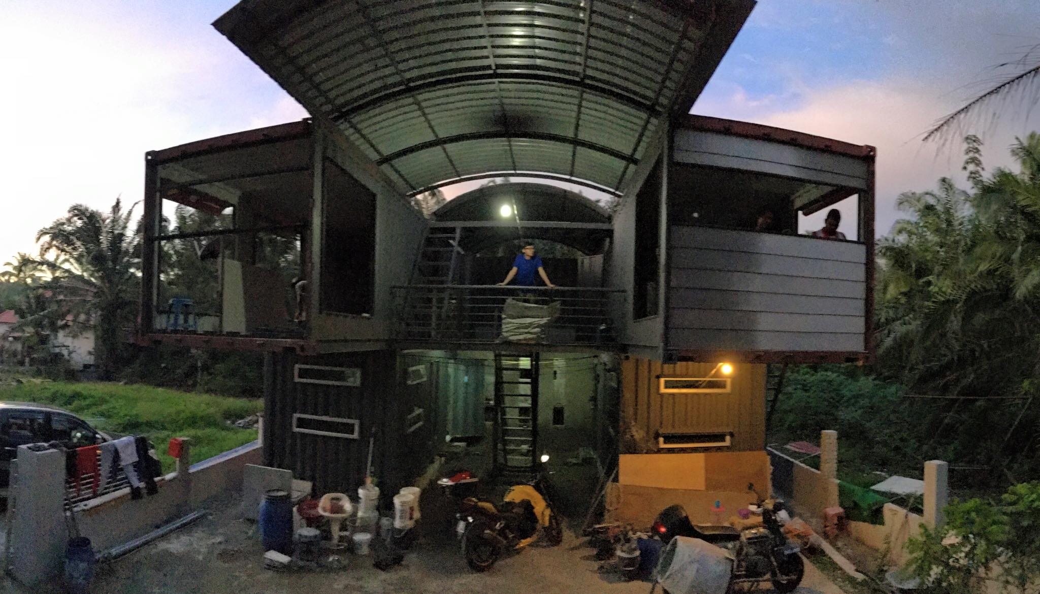 A Small Home Built Using Cargo Container at Malaysia