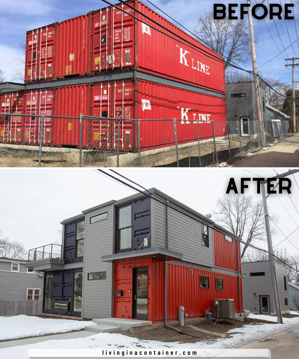 Clean and Modern Looking Container House from St. Charles Living in a