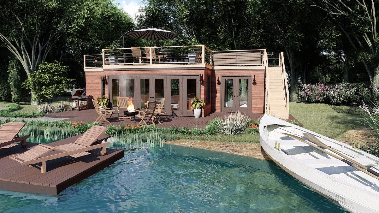 Amazing Shipping Container Transformation by the Lake