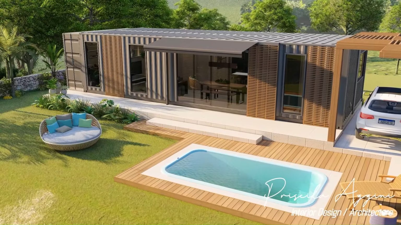 Shipping Container House with Pool Living in a Container