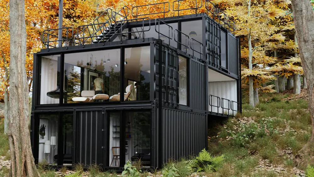 Black Lily Pad Shipping Container - Dream Tiny Living