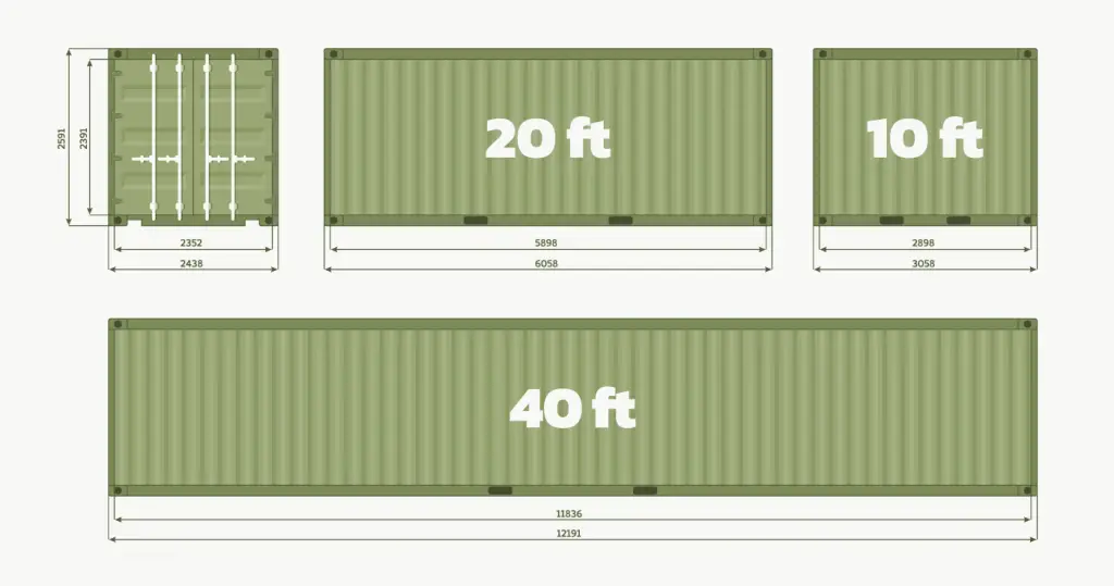 size of shipping containers