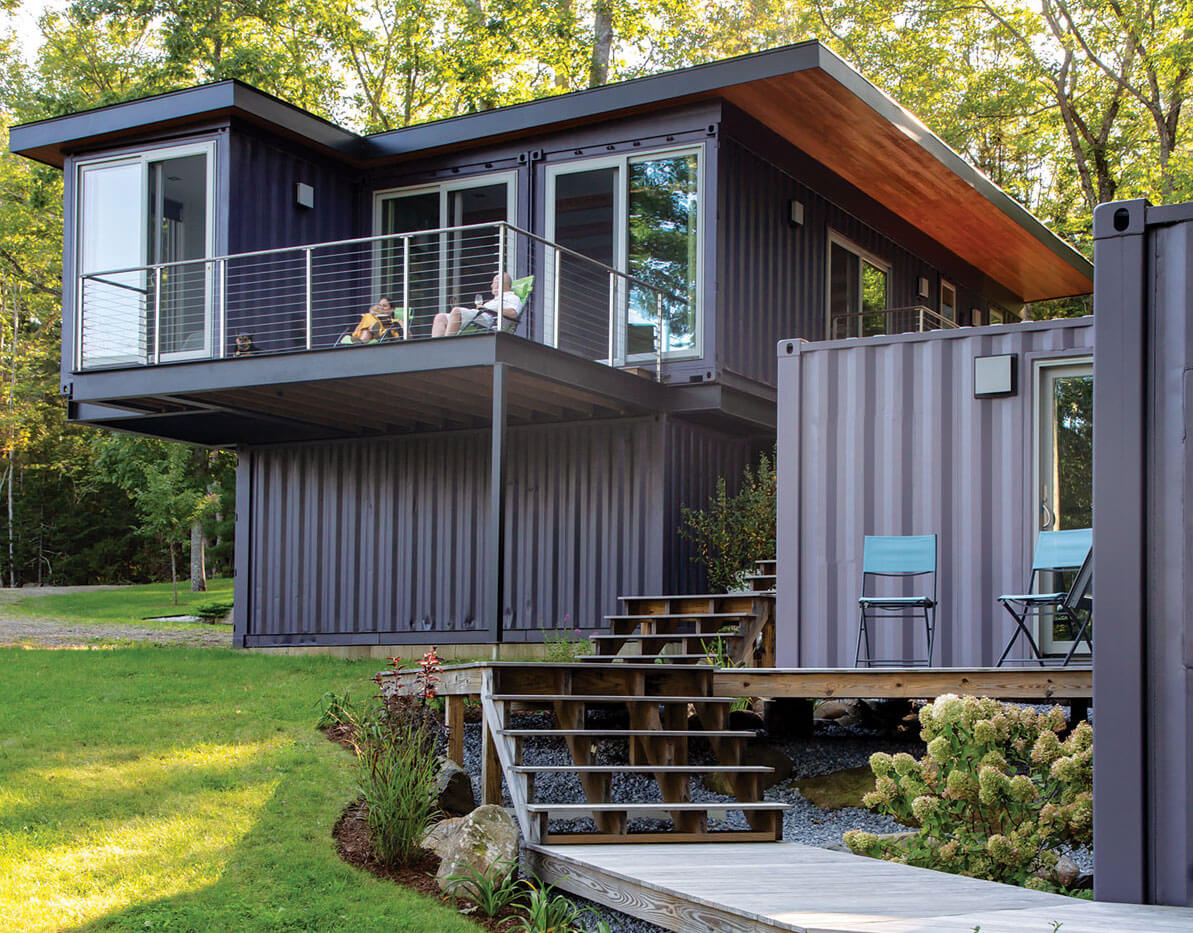 Liz and Todd's Glamorous Purple Container House in Northport