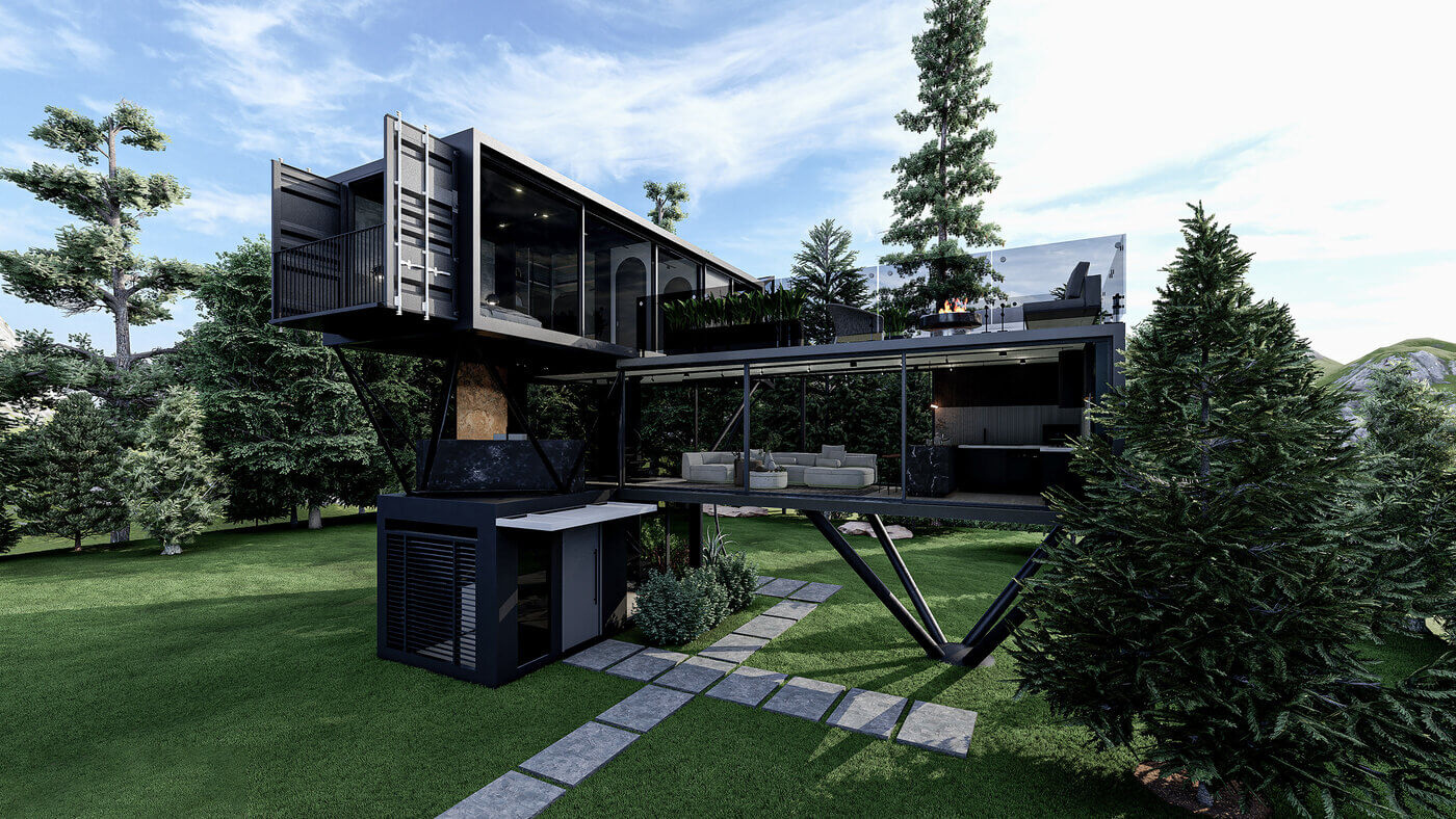 The Cutting-Edge Container House: A Three-Story Marvel of Modern Design