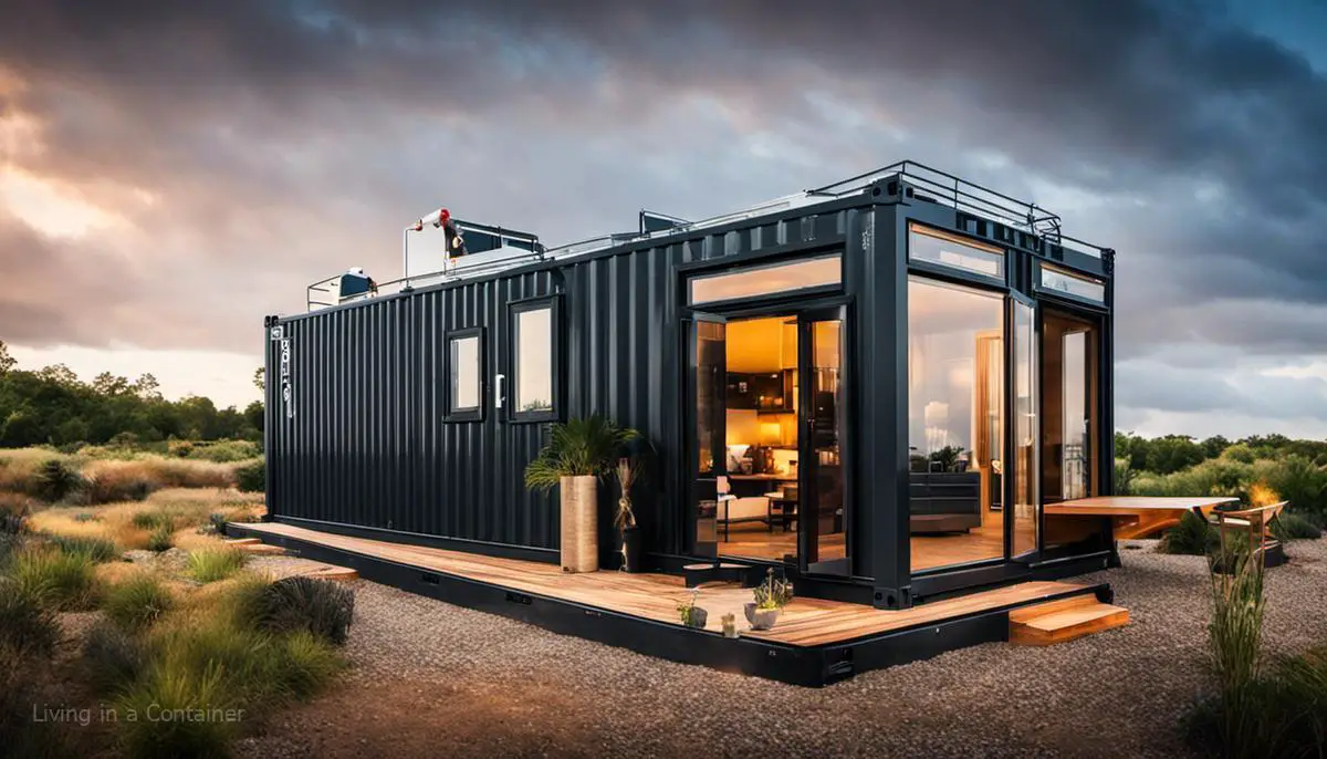 Image of a shipping container home representing the innovative nature of the industry