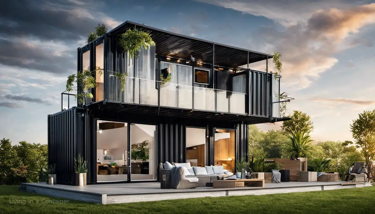 Image of a shipping container home, showcasing its innovative and sustainable design.