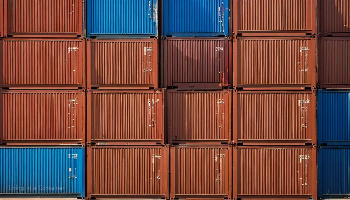 Image of shipping containers stacked together