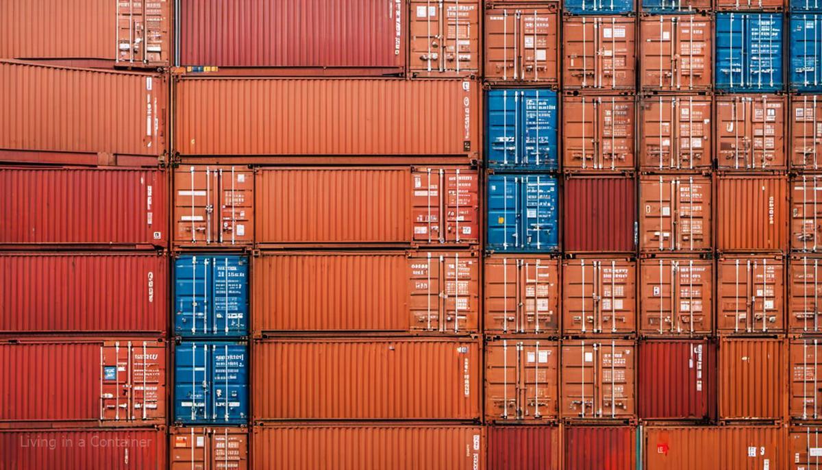 A stack of shipping containers symbolizing transformative change in various industries
